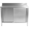 Arbejdsskab 2 skydedøre Rustfrit stål 1600x600x850mm Bagkant | Adexa VTC166SLB