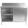 Arbejdsskab 2 skydedøre Rustfrit stål 1600x600x850mm Bagkant | Adexa VTC166SLB