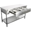 Arbejdsbord i rustfrit stål 3 skuffer Underhylde 1800x700x900mm | Adexa W218180703D