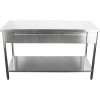 Arbejdsbord i rustfrit stål 3 skuffer Underhylde 1800x700x900mm | Adexa W218180703D