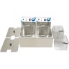 Professionel elektrisk friture 12 + 12 litres 3kW | Adexa WH162A