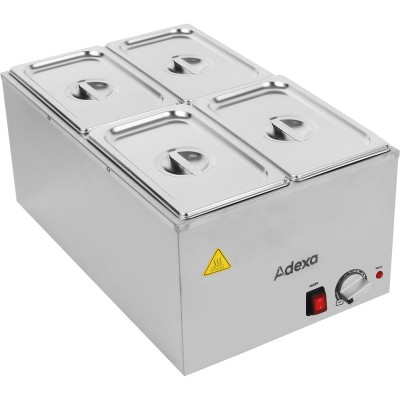 Kommerciel Bain Marie inklusive 4xGN1/4 kantiner med låg | Adexa WH706614