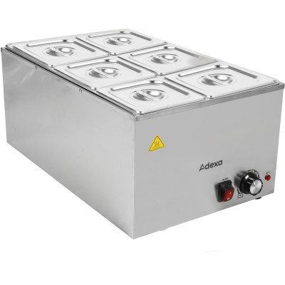 Vandbad Bain Marie inklusive 6xGN1/6 kantiner med låg | Adexa WH706616