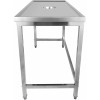 Arbejdsbord med affaldshul og forhøjede kanter i rustfrit stål 1200x600x900mm | Adexa WHDW12060