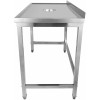 Arbejdsbord med affaldshul & forhøjede kanter & bagkant i rustfrit stål 1200x600x900mm | Adexa WHDW12060B