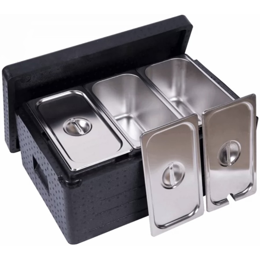 Thermobox 32 liter inkl. 3xGN1/3 kantiner med låg og bærehåndtag | Adexa WHEPP313