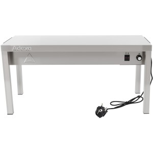 Tophylde/serveringshylde med varmeliste 1 niveau 1200x335x350mm rustfrit stål | Adexa WHESP1203435