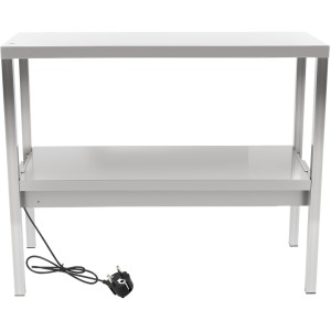 Tophylde/serveringshylde med varmeliste 2 niveauer 1200x335x700mm rustfrit stål | Adexa WHESP1203470