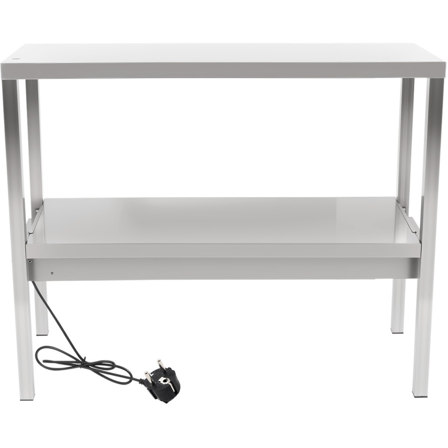 Tophylde/serveringshylde med varmeliste 2 niveauer 1200x335x700mm rustfrit stål | Adexa WHESP1203470