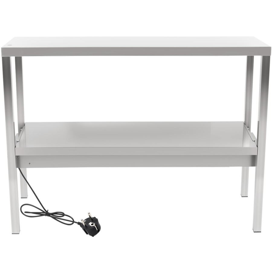 Tophylde / serveringshylde med varmeliste 2 niveauer 1500x335x700mm rustfrit stål | Adexa WHESP1503470