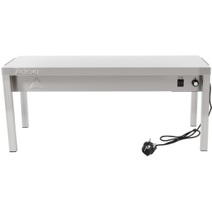 Tophylde/serveringshylde med varmeliste 1 niveau 1800x335x350mm rustfrit stål | Adexa WHESP1803435