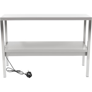 Tophylde/serveringshylde med varmeliste 2 niveauer 1800x335x700mm rustfrit stål | Adexa WHESP1803470