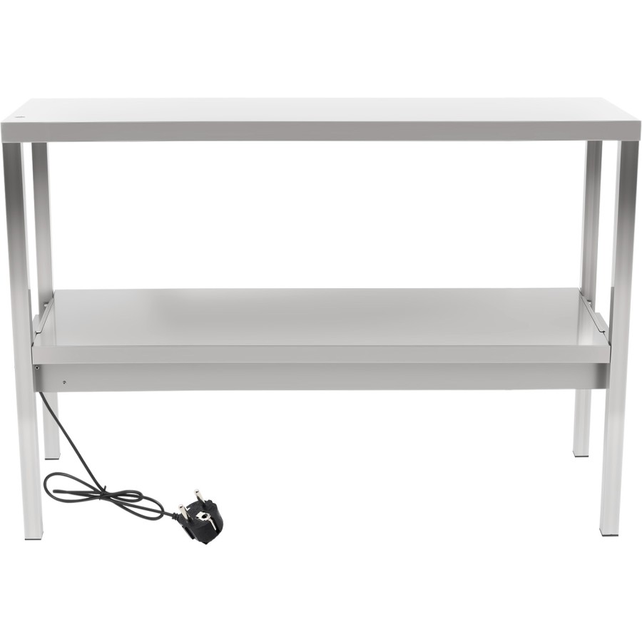Tophylde/serveringshylde med varmeliste 2 niveauer 1800x335x700mm rustfrit stål | Adexa WHESP1803470