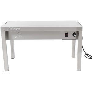 Tophylde/serveringshylde med varmeliste 1 niveau 600x335x350mm rustfrit stål | Adexa WHESP603435