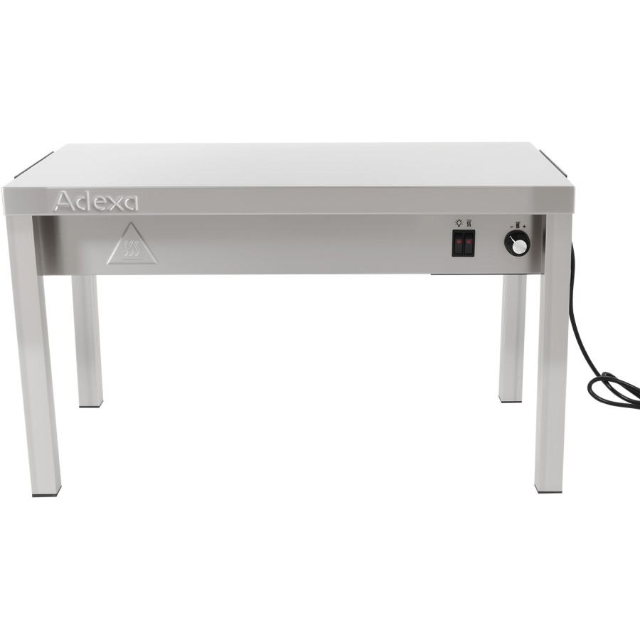 Tophylde/serveringshylde med varmeliste 1 niveau 600x335x350mm rustfrit stål | Adexa WHESP603435