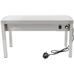 Tophylde/serveringshylde med varmeliste 1 niveau 900x335x350mm rustfrit stål | Adexa WHESP903435