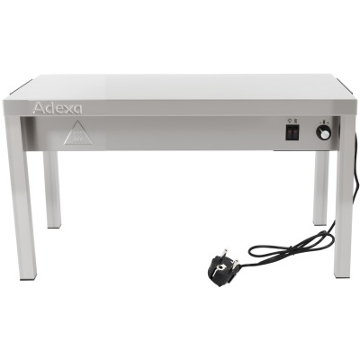 Tophylde/serveringshylde med varmeliste 1 niveau 900x335x350mm rustfrit stål | Adexa WHESP903435