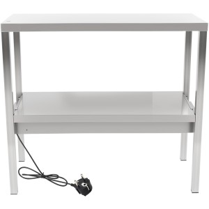 Tophylde / serveringshylde med varmeliste 2 niveauer 900x335x700mm rustfrit stål | Adexa WHESP903470