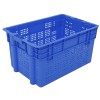 Opbevaringskasse i plast med ventilationshuller, stabelbar, 600 x 400 x 310 mm, blå | Adexa WHEU4631H