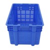 Opbevaringskasse i plast med ventilationshuller, stabelbar, 600 x 400 x 310 mm, blå | Adexa WHEU4631H