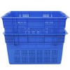 Opbevaringskasse i plast med ventilationshuller, stabelbar, 600 x 400 x 310 mm, blå | Adexa WHEU4631H