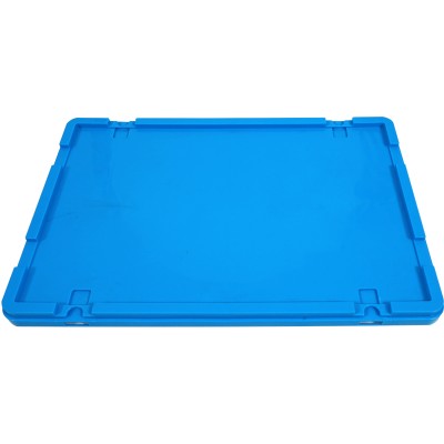 Låg til opbevaringskasse i plast 600x400x20 mm, blå | Adexa WHEU46L