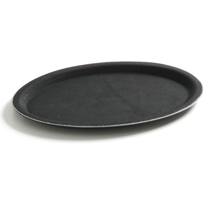Serveringsbakke/barbakke Skridsikker glasfiber Oval 68cm Sort | Adexa WHF2700