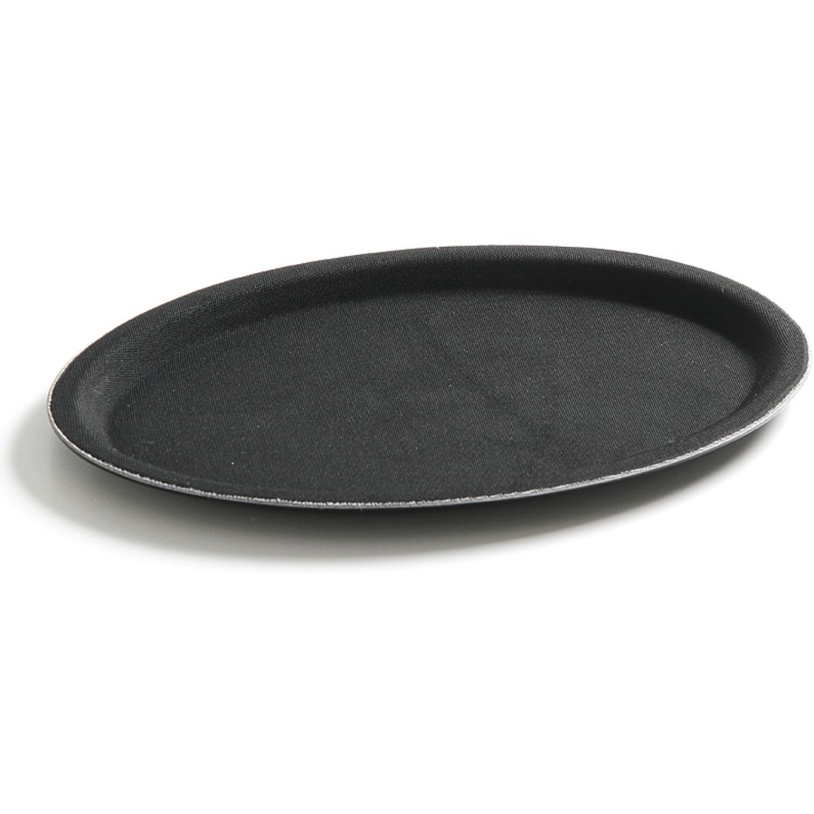 Serveringsbakke/barbakke Skridsikker glasfiber Oval 68cm Sort | Adexa WHF2700
