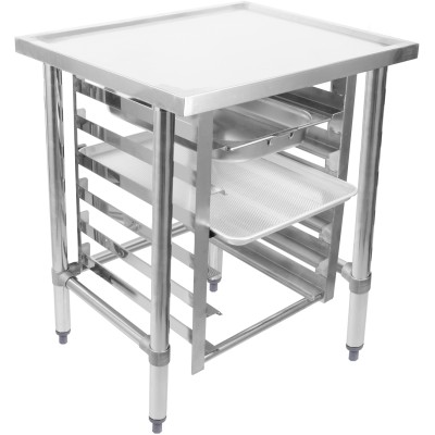 Stativ i rustfrit og galvaniseret stål til 6 x 600x400mm og GN1/1-kantiner 800x700x900mm | Adexa WHMTR7080