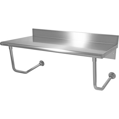 Vægmonteret Arbejdsbord i rustfrit stål med bagkant 600x600x900mm | Adexa WMTB6060