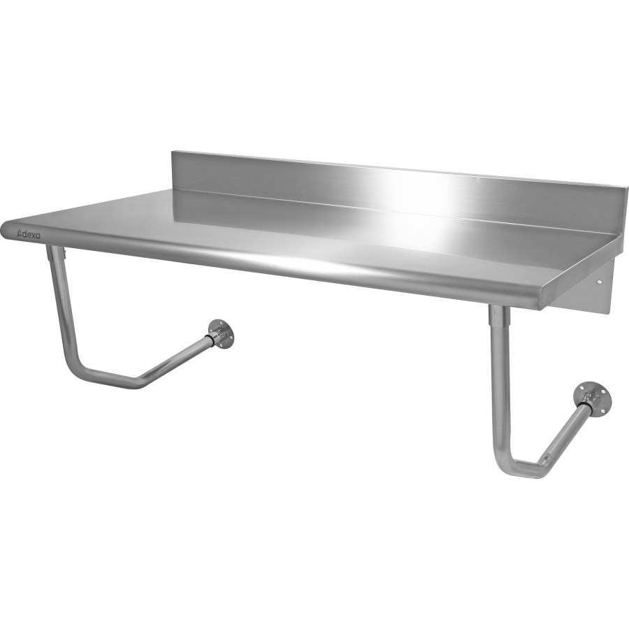 Vægmonteret arbejdsbord med ryg i rustfrit stål 1000x600x900mm | Adexa WMTB60100