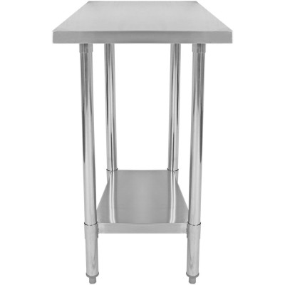 Arbejdsbord i rustfrit stål med justerbar underhylde 450x600x900mm | Adexa WT6045WO