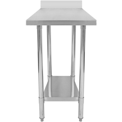 Arbejdsbord i rustfrit stål i to niveauer med kant 450x700x900mm | Adexa WT7045