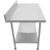 Arbejdsbord med hjul og justerbare fødder i rustfrit stål underhylde Kant 800x700xx850/930mm | Adexa WT7080C