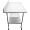 Arbejdsbord med hjul og justerbare fødder i rustfrit stål underhylde Kant 800x700xx850/930mm | Adexa WT7080C