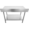 Arbejdsbord med hjul og justerbare fødder i rustfrit stål underhylde Kant 800x700xx850/930mm | Adexa WT7080C