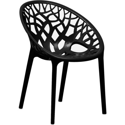 Spisebordsstol / restaurantstol plast sort indendørs/udendørs | Adexa WW030BLACK