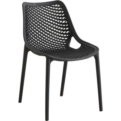 Spisebordsstol i plast og glasfiber sort indendørs/udendørs | Adexa WW036BLACK