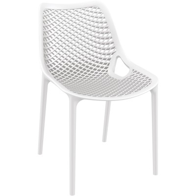 Spisebordsstol i plast og glasfiber hvid indendørs/udendørs | Adexa WW036WHITE