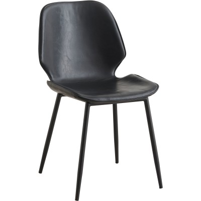 Side Dining Chair PU-lædersæde Sort | Adexa WW177