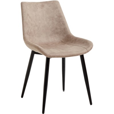 Spisebordsstol / Restaurantstol Metalben og polstret kunstlæder Beige Indendørs | Adexa WW5055