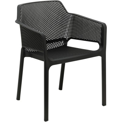 Spisebordsstol i plast og glasfiber sort indendørs/udendørs | Adexa WW6044B