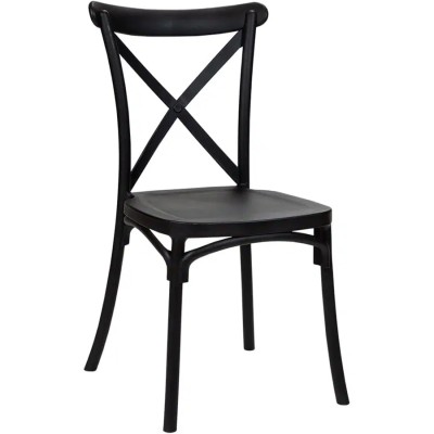 Bistrostol / Spisebordsstol Plast & Glasfiber Sort Indendørs/udendørs | Adexa WW6089
