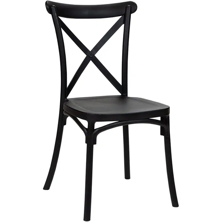 Bistrostol / Spisebordsstol Plast & Glasfiber Sort Indendørs/udendørs | Adexa WW6089