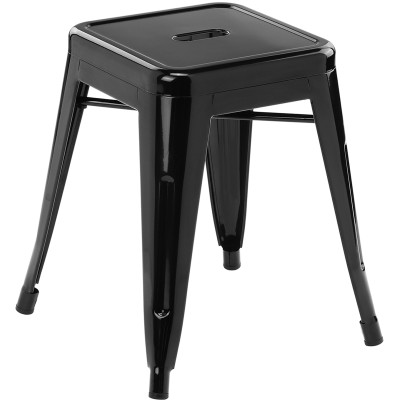 Lav barstol/palle industrielt design stålplade sort udendørs/indendørs | Adexa WW65