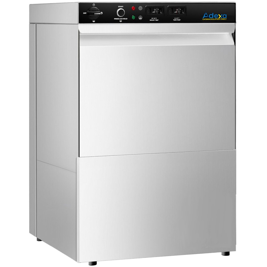 Professionel underbygningsopvaskemaskine 30 kurve/time 500 mm kurv Afløbspumpe Opvaskemiddelpumpe Skyllemiddelpumpe 400V/3-faset | Adexa WZ50DRDP3