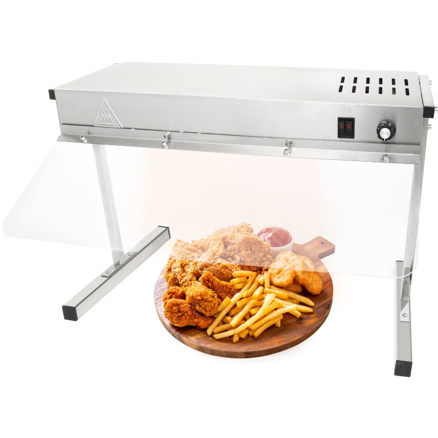 Opretstående varmebro / varmehylde med belysning og hostebeskyttelse 650x315x457mm | Adexa XDHHC600SG