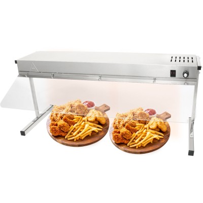 Opretstående varmebro / varmehylde med belysning og hostebeskyttelse 950x315x457mm | Adexa XDHHC900SG
