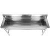 Smal grovvask rustfrit stål 1 stor skål Kant 2000x450x800mm Runde ben | Adexa YDPS20038