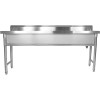 Smal køkkenvask rustfrit stål 1 stor skål kant 1800x450x800mm Runde ben | Adexa YDPS18038